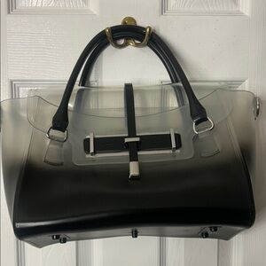 Stylish Black and Gray jelly Women's Handbag